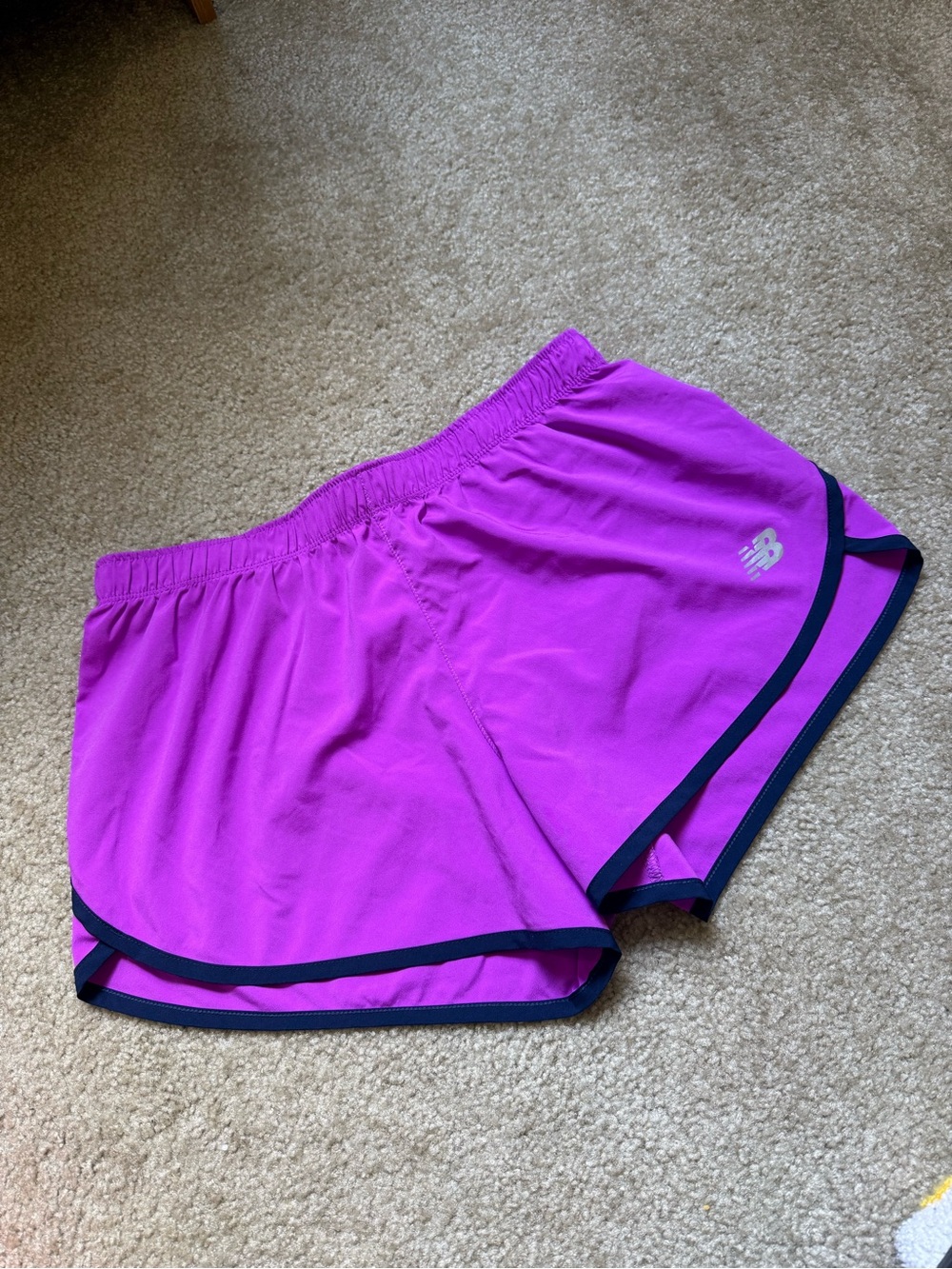 New Balance Women's Bright Purple Athletic Shorts with Black Trim